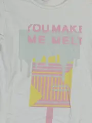 Vorschaubild 2 von Kinder T-Shirt Gr. 128 Grafik Schriftzug Weiß Kurzarm Freizeit