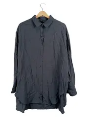 Vorschaubild 3 von Oversize Hemdbluse Damen Gr. M Grau Modal Langarm Casual