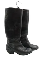 Vorschaubild 1 von Damen Leder Stiefel Schwarz Gr. 36 Klassisch Kniehoch