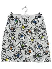 Vorschaubild 1 von Damen A-Linienrock Gr. 36/S Weiß Blumenmuster Farbenfroh Minirock