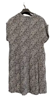 Vorschaubild 2 von Hemdblusenkleid Gr. 34/XS Viskose Schwarz Grafisch Midikleid Freizeit