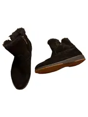 Vorschaubild 2 von Damen Stiefeletten Gr. 40 Schwarz Wildleder Fell Reißverschluss