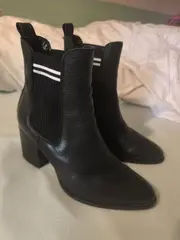 Vorschaubild 5 von Damen Chelsea Stiefelette Leder Schwarz Gr. 38 Blockabsatz