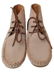 Vorschaubild 2 von Damen Schnürschuhe Gr. 36 Beige Casual Mokassins Wildleder