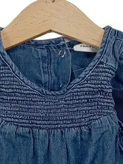 Vorschaubild 3 von Mädchen Sommerkleid Denim Blau Gr. 68 Casual Rüschen Baumwolle