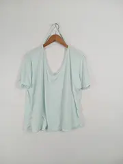 Vorschaubild 2 von Damen T-Shirt Gr. 42/XL Türkis Kurzarm Casual