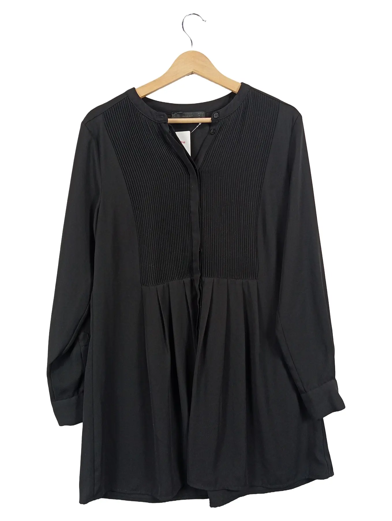 HALLHUBER Damen Bluse Schwarz Gr. 38/M Business Langarm Uni Polyester