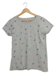 Vorschaubild 1 von Damen T-Shirt S Grau Casual mit Buchstabenmuster