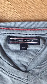 Vorschaubild 3 von T-Shirt Kinder Gr. 164 Blau V-Ausschnitt Baumwolle