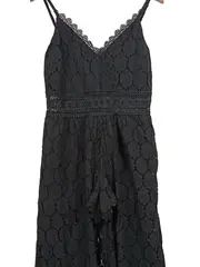 Vorschaubild 4 von Damen festliches Kleid Gr. 38 Schwarz Elegant Spitze Maxikleid