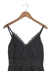 Vorschaubild 3 von Damen festliches Kleid Gr. 38 Schwarz Elegant Spitze Maxikleid