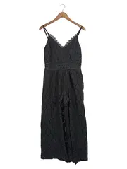 Vorschaubild 1 von Damen festliches Kleid Gr. 38 Schwarz Elegant Spitze Maxikleid