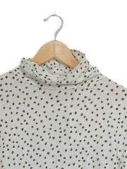 Vorschaubild 4 von Damen Langarmshirt Rollkragen Punkte Weiß Gr. 42 Casual