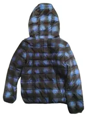 Vorschaubild 4 von Steppjacke Kinder Gr. 128 Kapuze kariert blau schwarz Polyester