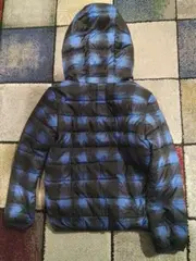 Vorschaubild 3 von Steppjacke Kinder Gr. 128 Kapuze kariert blau schwarz Polyester
