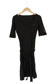 Vorschaubild 1 von GSUS Damen Freizeitkleid Schwarz Gr. 36/S Baumwolle Casual Midi
