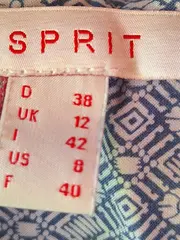 Vorschaubild 6 von Bluse Damen Gr. 38 M Blau Grafisch Langarm Viskose Casual Rüschen