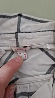 Vorschaubild 4 von Damen Hemdbluse Gr. 40 L Weiß Kariert Langarm Casual Baumwolle