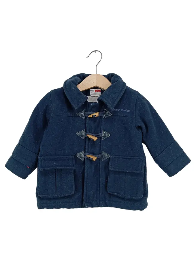 NAME IT Kinder Dufflecoat 68 Dunkelblau Wolle Klassisch