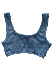 Vorschaubild 1 von Damen Bustier Top S Blau Rippstrick Baumwolle Casual Crop Top