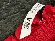 Vorschaubild 5 von Damen Sommerkleid Rot Gr. 38/M Leinen Knöpfe Rüschen Midikleid