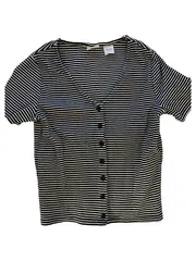 Vorschaubild 1 von Damen Bluse gestreift XS Baumwolle Casual Kurzarm