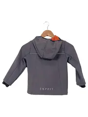 Vorschaubild 2 von Softshelljacke Kinder Gr. 104/110 Grau Orange Kapuze Fleece