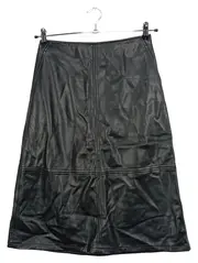 Vorschaubild 1 von EDC Lederrock Damen Gr. 36/S Schwarz Midirock