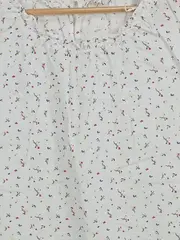 Vorschaubild 3 von Damen Bluse ärmellos Blumenmuster weiß Einheitsgröße