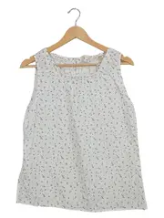 Vorschaubild 1 von Damen Bluse ärmellos Blumenmuster weiß Einheitsgröße