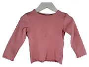 Vorschaubild 1 von Mädchen Langarmshirt Gr. 92 Rosa Rippstrick Rüschen