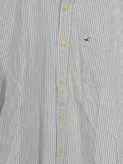 Vorschaubild 3 von Herren Freizeithemd M Gestreift Blau Weiß Casual Langarm