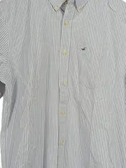 Vorschaubild 4 von Herren Freizeithemd M Gestreift Blau Weiß Casual Langarm