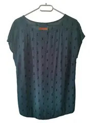 Vorschaubild 2 von Damen T-Shirt Petrol Gr. 36/S mit Katzenmuster Casual