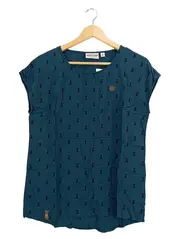 Vorschaubild 1 von Damen T-Shirt Petrol Gr. 36/S mit Katzenmuster Casual