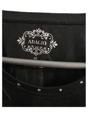 Vorschaubild 2 von Damen Langarmshirt Gr. 46 Schwarz Pima Cotton Strasssteine