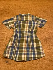 Vorschaubild 2 von Blusenkleid Mädchen Gr. 74 kariert grün blau Baumwolle