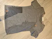 Vorschaubild 2 von Herren T-Shirt Grau Meliert Gr. 46 S V-Ausschnitt Lederdetails Casual