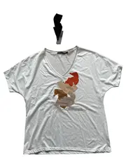 Vorschaubild 2 von TREND BY Damen T-Shirt Gr. 40 (L) Weiß Modern Grafisch