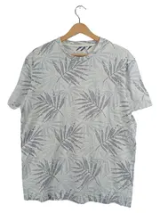 Vorschaubild 1 von Herren T-Shirt Gr. L Palmblätter Muster Beige Baumwolle