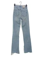 Vorschaubild 2 von High Waist Jeans Straight Leg Damen Blau W24 Fransen Schlitz