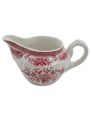 Vorschaubild 1 von Mettlach Milchkännchen Porzellan Blumenmuster Rot Weiß