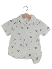 Vorschaubild 1 von Jungen Kurzarmhemd Gr. 86 (18 Monate) Weiß mit Auto-Print Casual