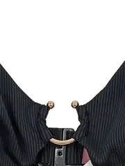 Vorschaubild 2 von Damen Bikini Oberteil Schwarz Gr. 36 S Rippstrick Modern