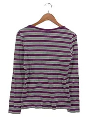 Vorschaubild 2 von Damen Pullover Gr. 40/L Gestreift Mehrfarbig Baumwolle Langarm