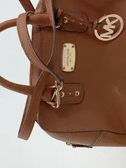 Vorschaubild 6 von Damen Henkeltasche Braun Leder Saffiano MK Logo Anhänger