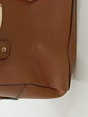 Vorschaubild 4 von Damen Henkeltasche Braun Leder Saffiano MK Logo Anhänger