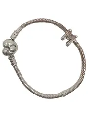 Vorschaubild 2 von Moments Schlangenkettenarmband Damen 17cm Silber Herz Schriftzug