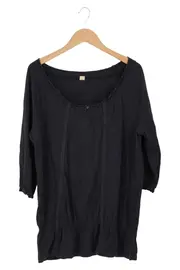 Vorschaubild 1 von Damen Bluse Gr. 44 Schwarz Casual 3/4-Arm Baumwolle