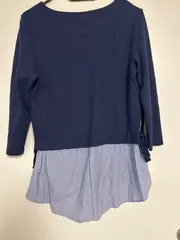 Vorschaubild 2 von Damen Pullover 3/4 Arm Blau Gr. 36/S Uni Viskose Mix Casual